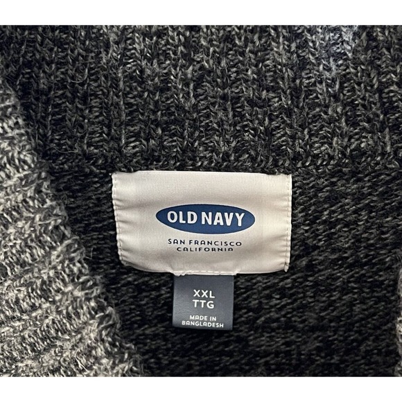Old Navy Wool Blend Mock Neck Knit Pullover Sweater Mens Size XXL Gray Ribbed - Picture 3 of 7
